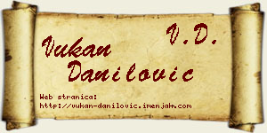Vukan Danilović vizit kartica